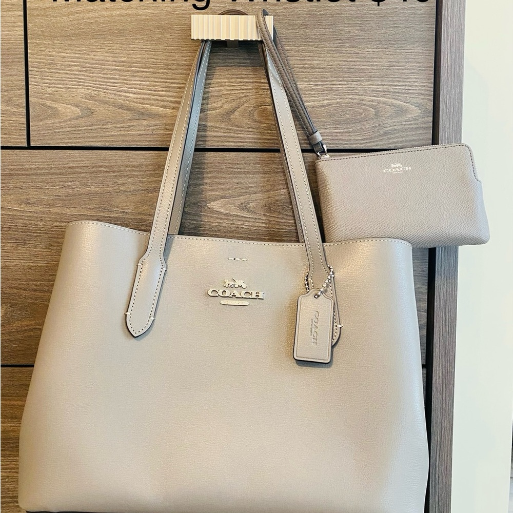 Coach Gray Tote Bag with Pouch